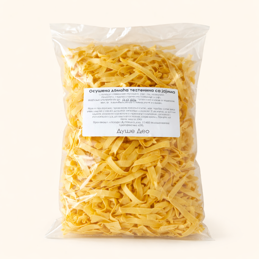 Домаћа тестенина за супу са јајима, широка 200г